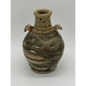 Signed Pottery Bud Vase - Stunning!